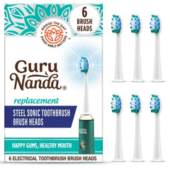 Steel Sonic Toothbrush Replacement Brush Heads – 6 Pack